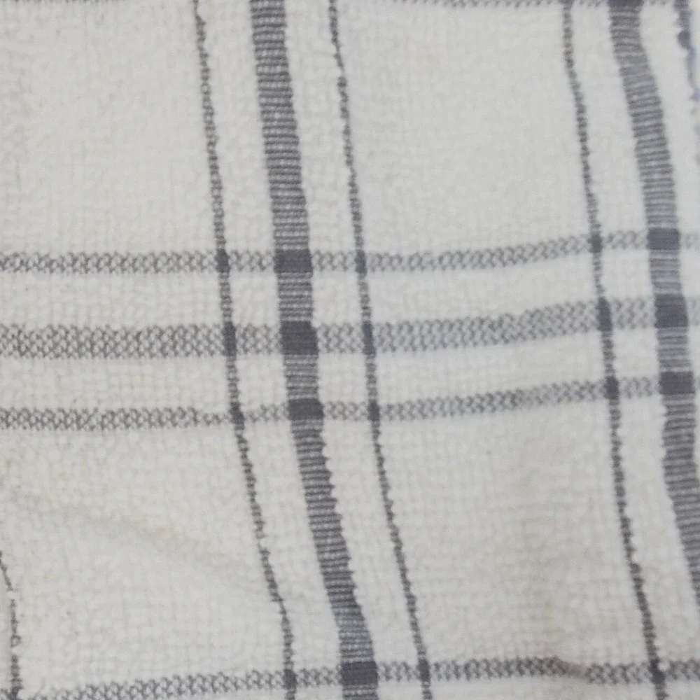 Handmade Kitchen Boa Towel Scarf Blue Polka Dot Gray Plaid Terry Cloth 65 Inch
